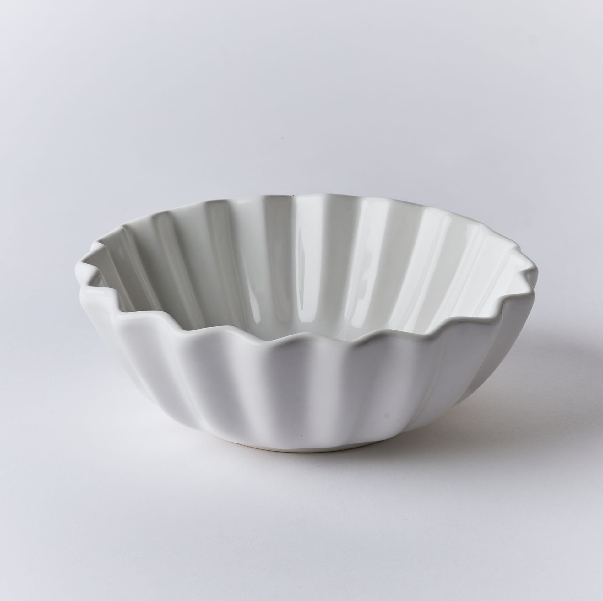 קערה לבן Pleated Soup - פיית השולחן