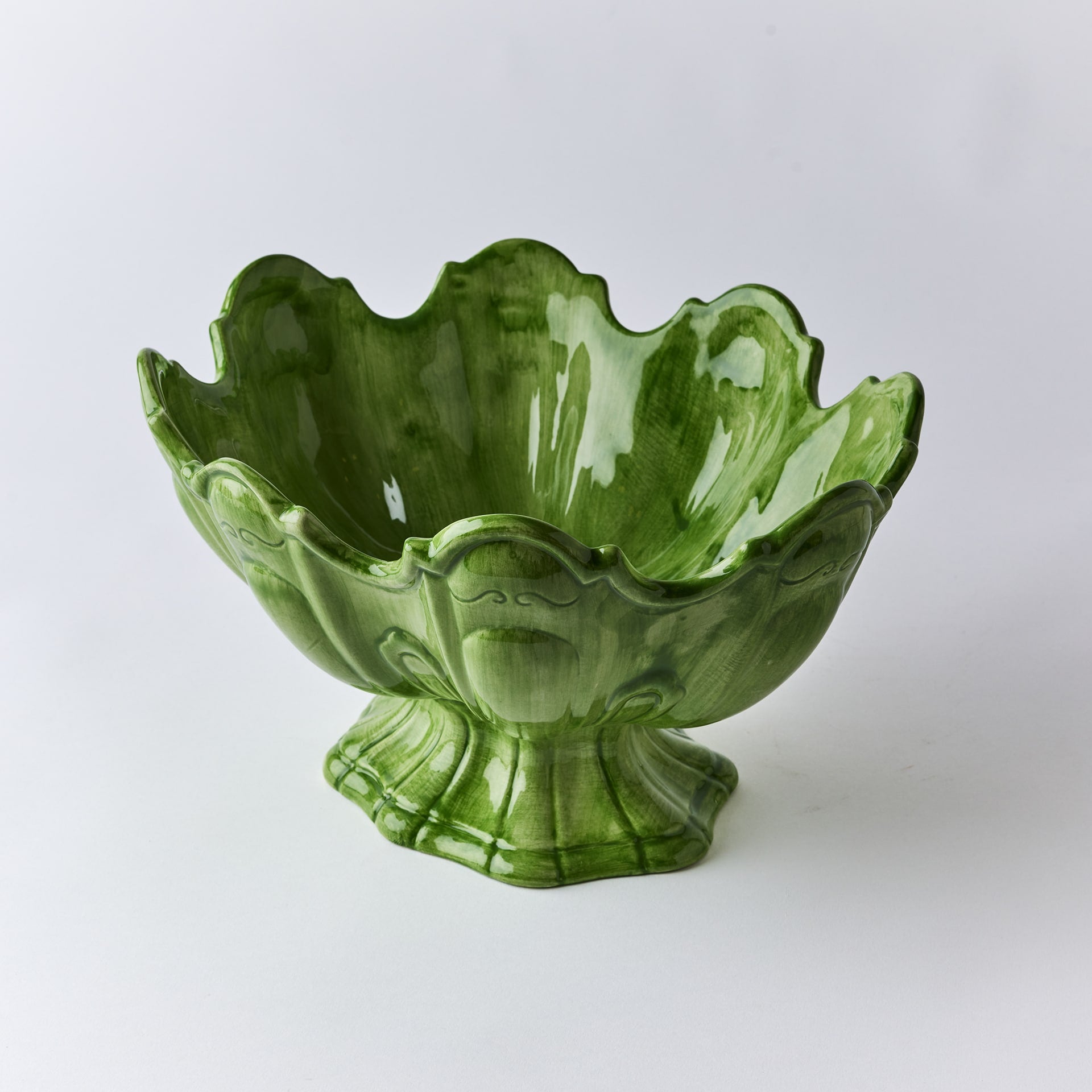 קערת הגשה גדולה Scallop ירוק - פיית השולחן