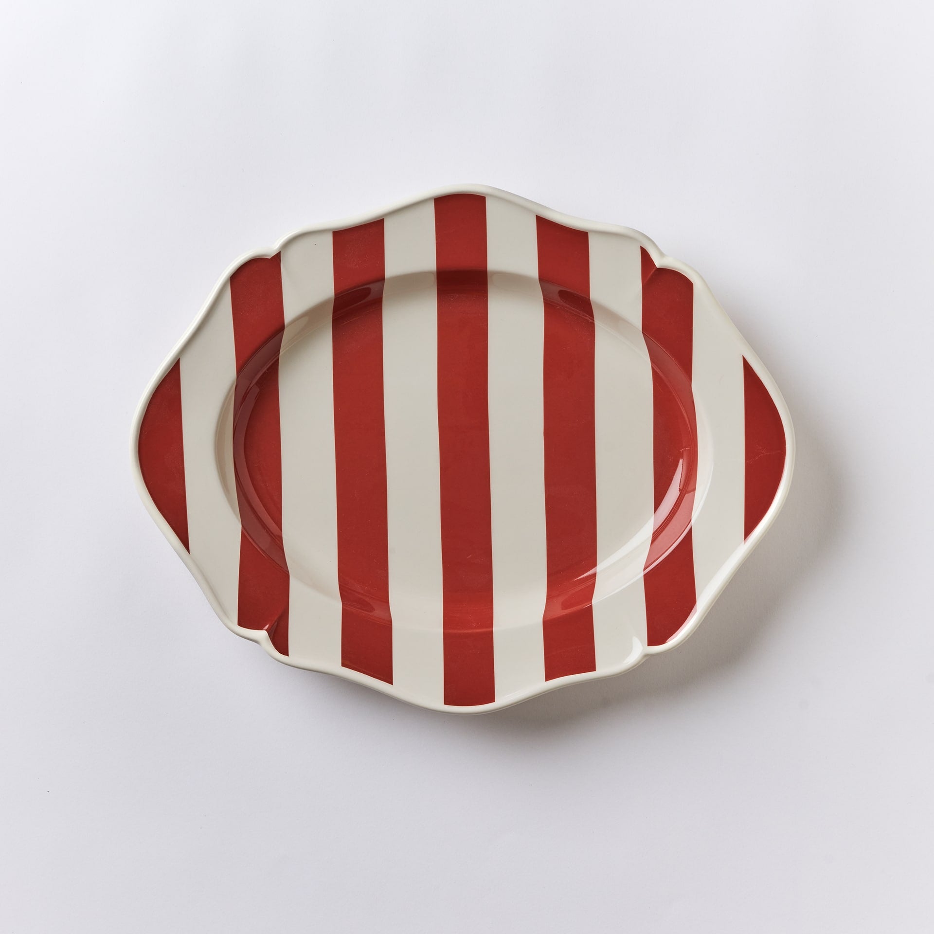 פלטת הגשה פסים בורדו - פיית השולחן