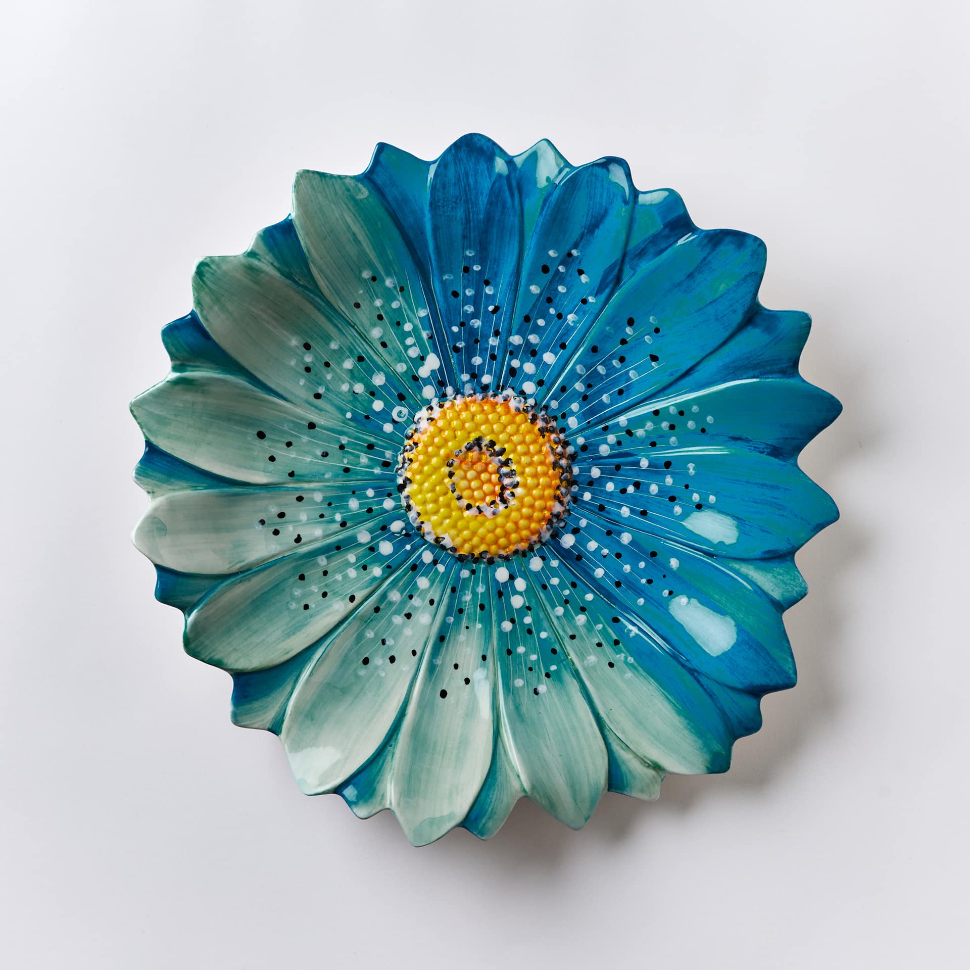 צלחת כחול Flora Serving - פיית השולחן