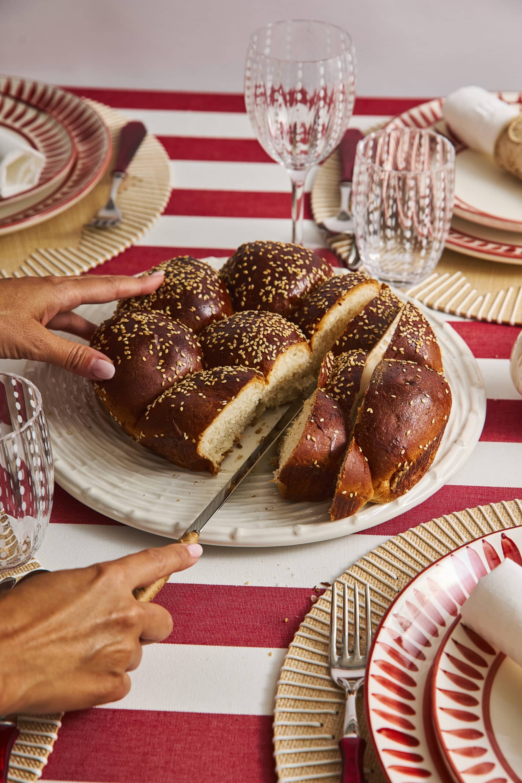 פלייסמט לבן Wicker - פיית השולחן