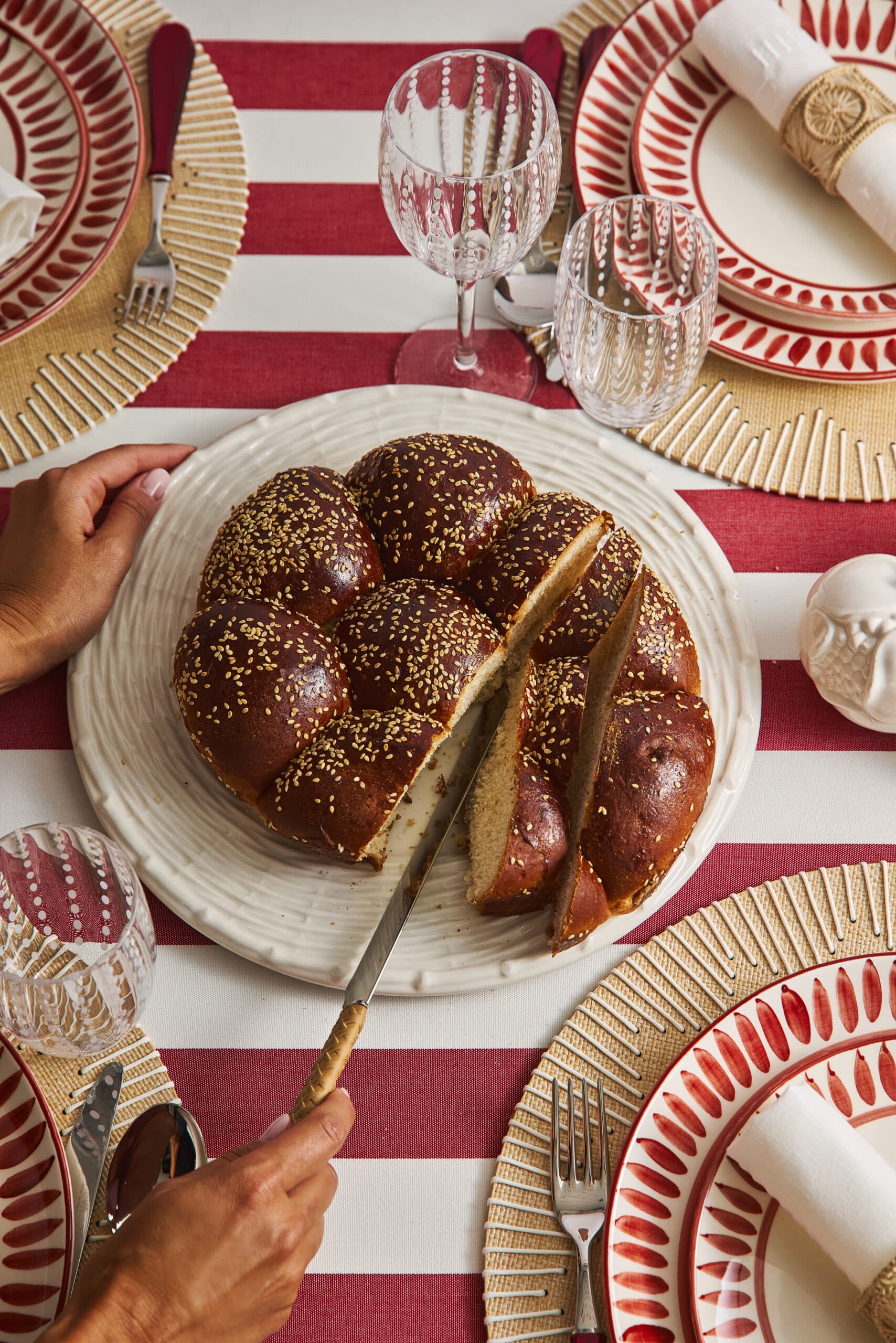 פלייסמט לבן Wicker - פיית השולחן