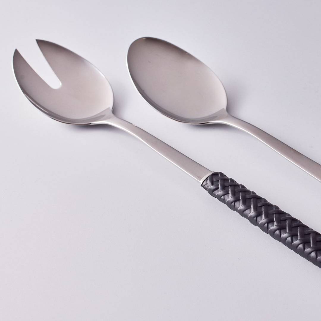 כפות הגשה Bottega שחור Woven 2 pieces - פיית השולחן