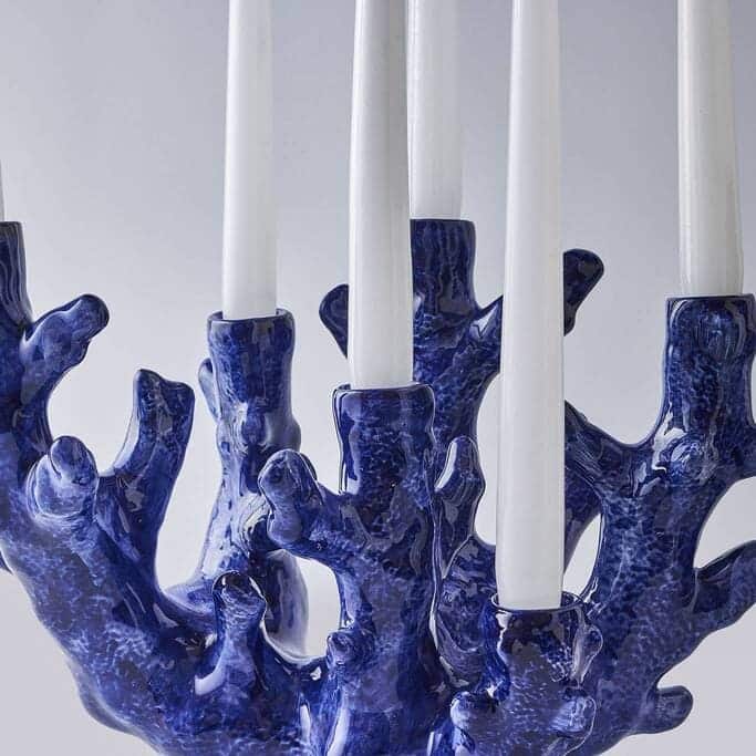 פמוט כחול כהה - פיית השולחן