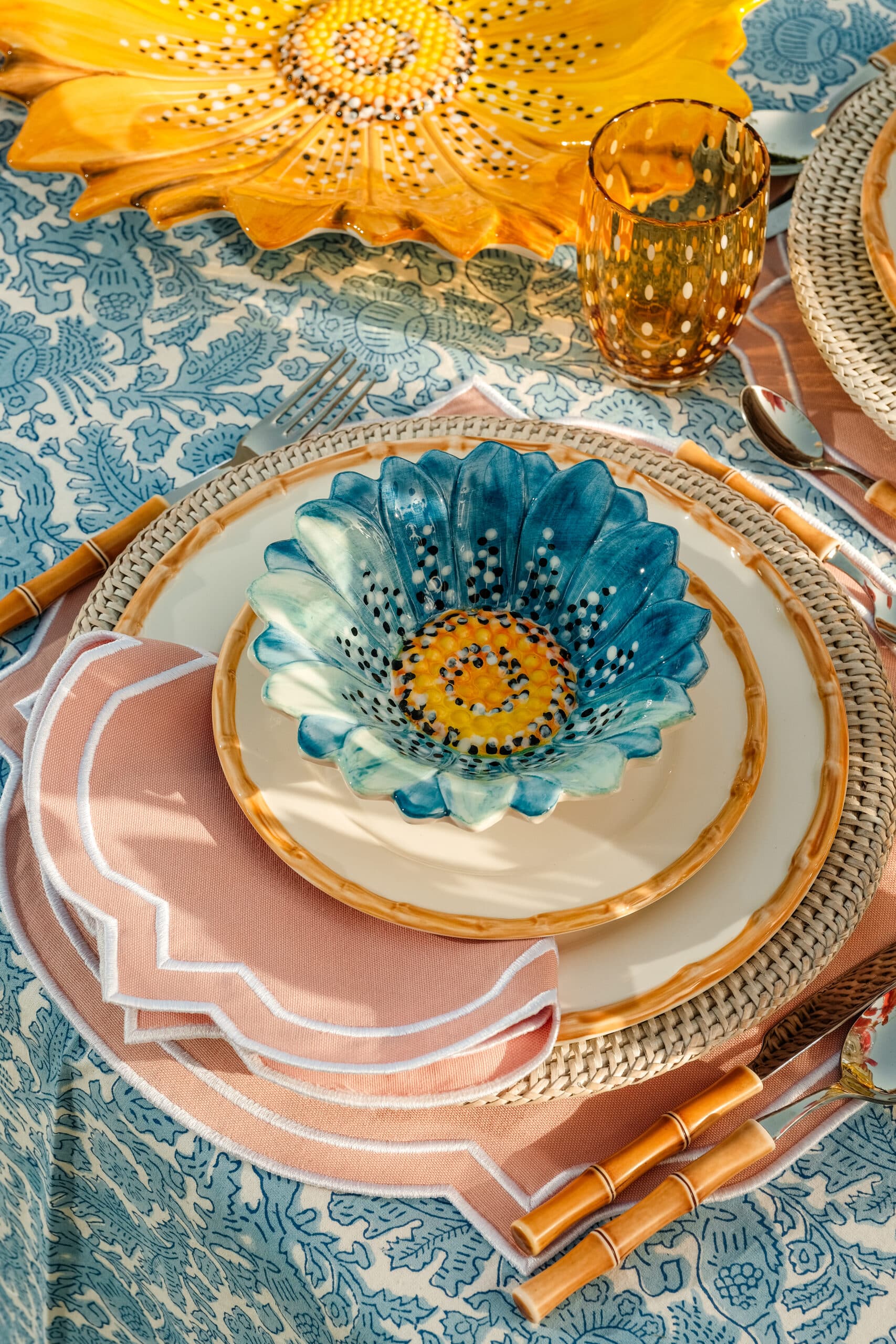 קערה Small Flora כחול - פיית השולחן