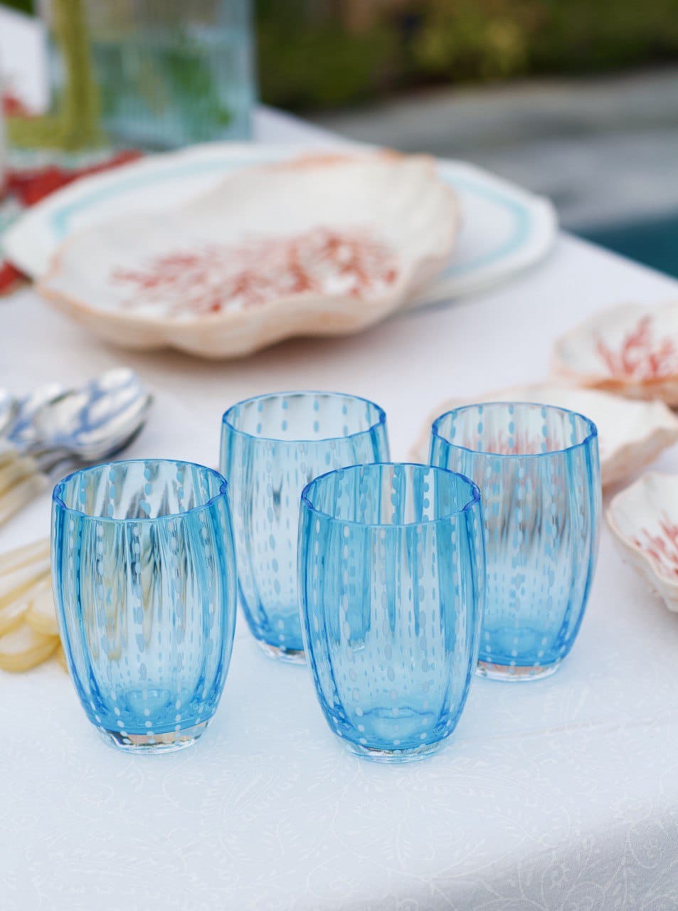 כוס Zafferano Perle Turquoise - פיית השולחן