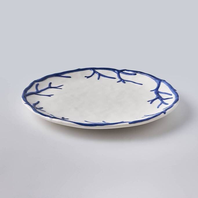 צלחת מנה עיקרית כחול כהה קורל - פיית השולחן