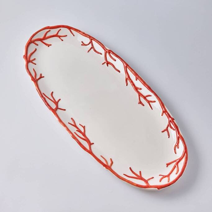 פלטת הגשה Oval With Rope קורל - פיית השולחן