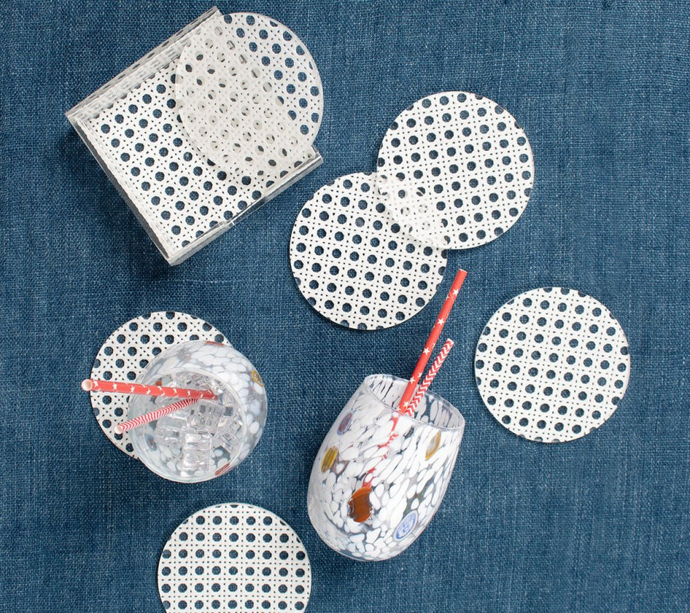 תחתיות לכוסות Reed לבן | סט 6 - פיית השולחן