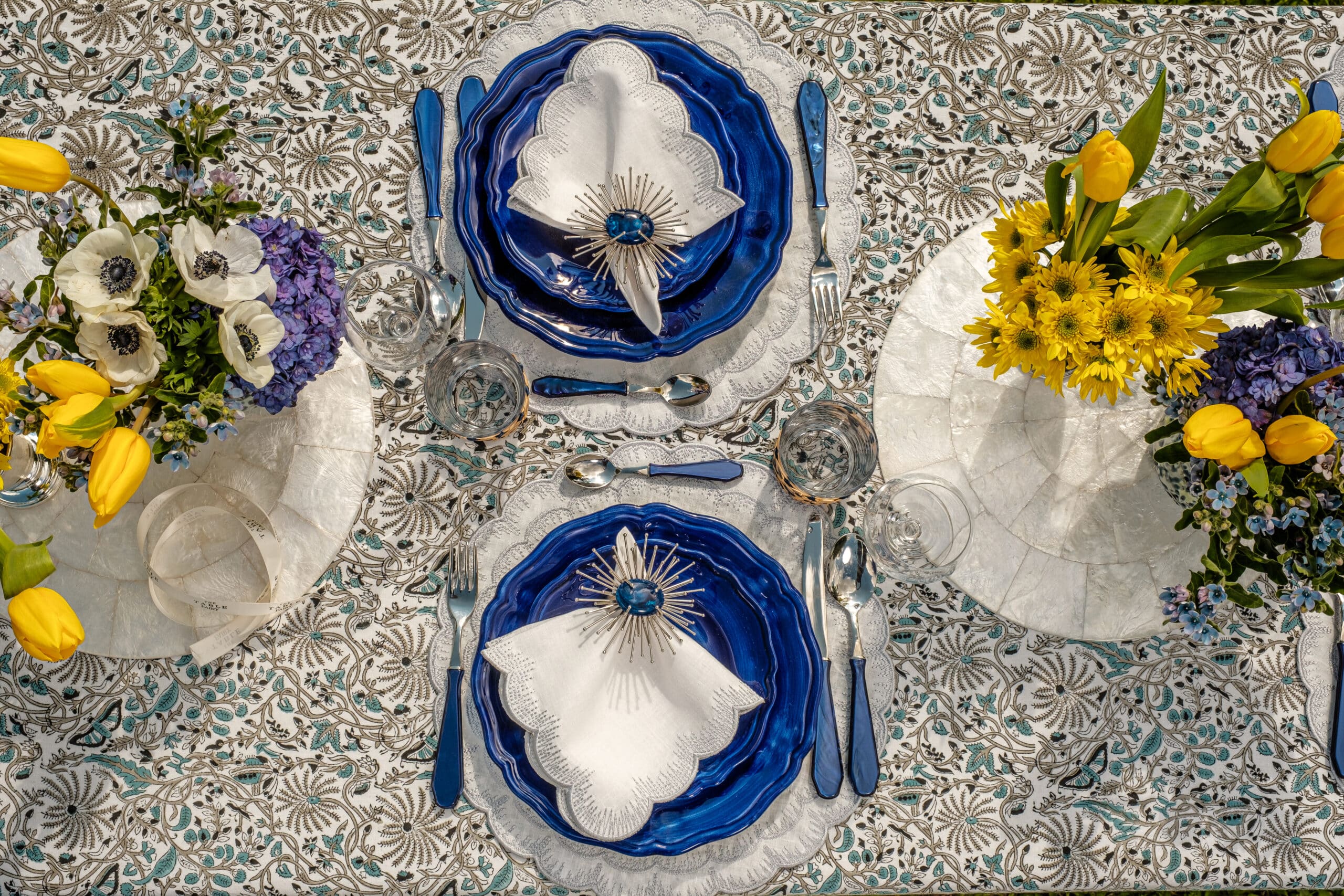 סט סכו״ם כחול Venezia 24 Pc - פיית השולחן