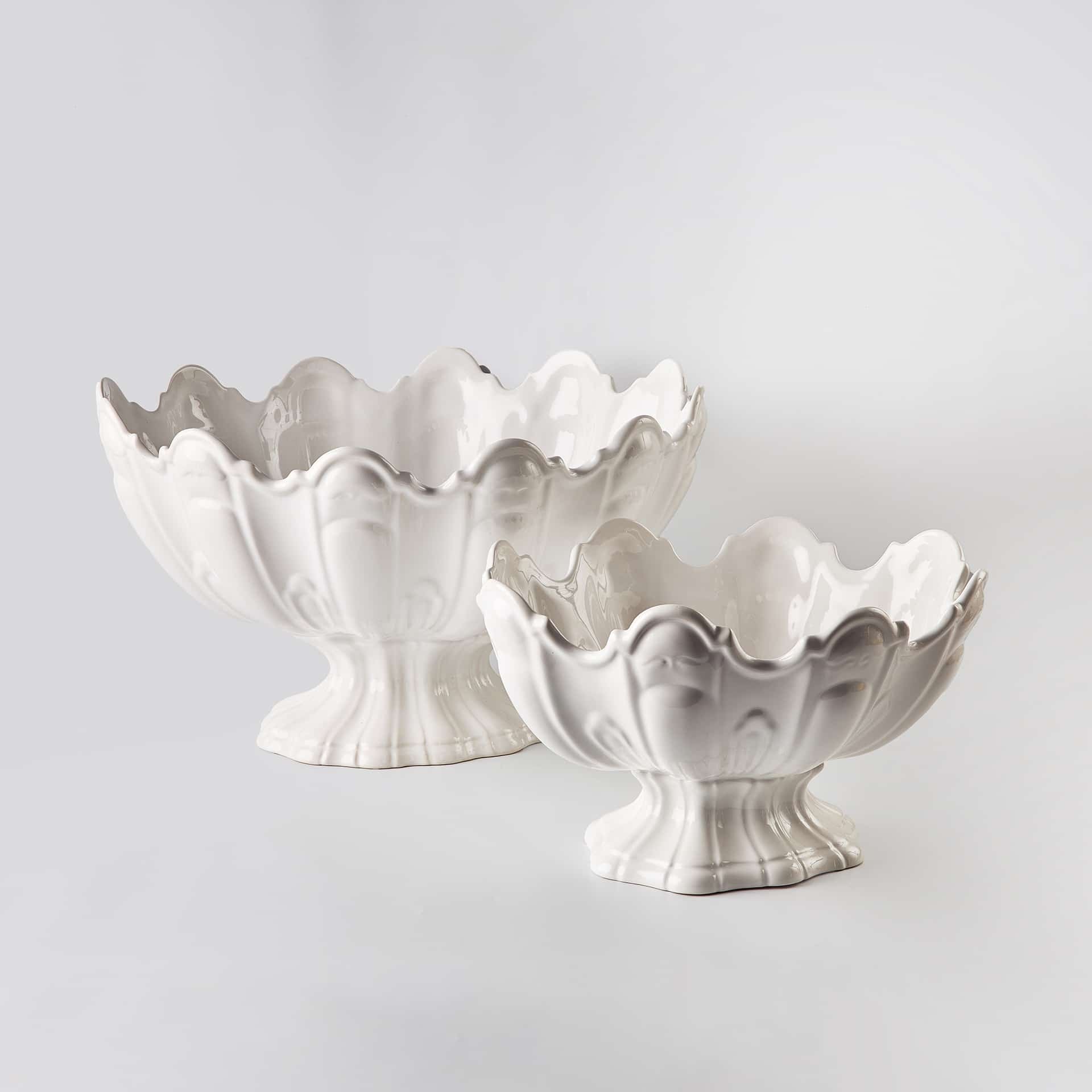 קערת הגשה בינונית Scallop לבן - פיית השולחן